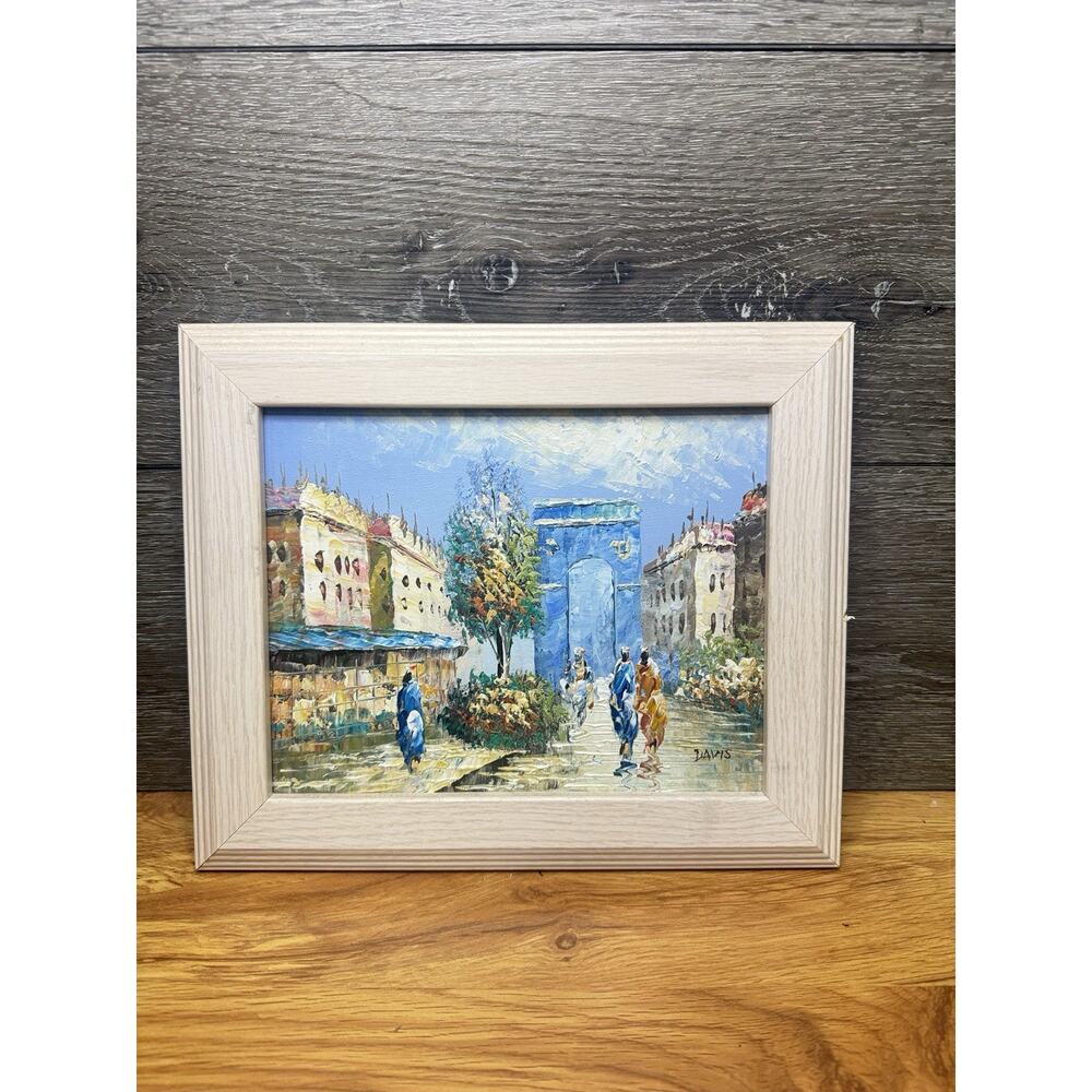 Vintage Davis Impressionist Paris Cityscape Oil Painting Arc de Triomphe 12x10"